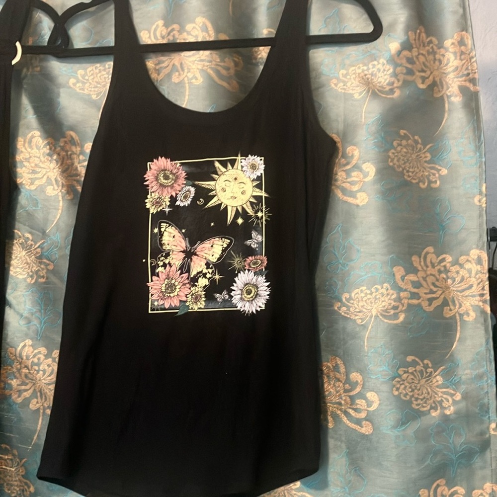 No Boundaries Black and Pink Sleeveless Tank Top